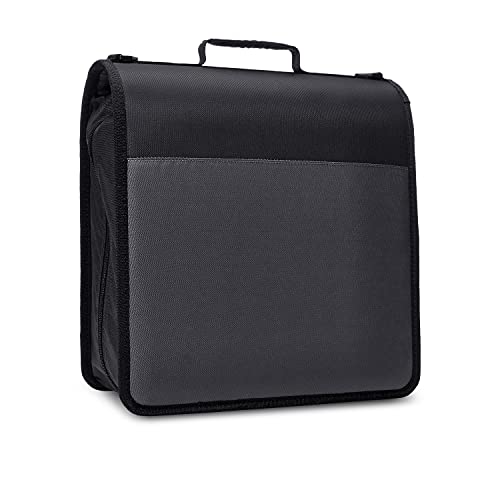 Amazon Basics - Ringbuch mit 3 Ringen und Reißverschluss - D-Ring, 10,16 cm, Schwarz