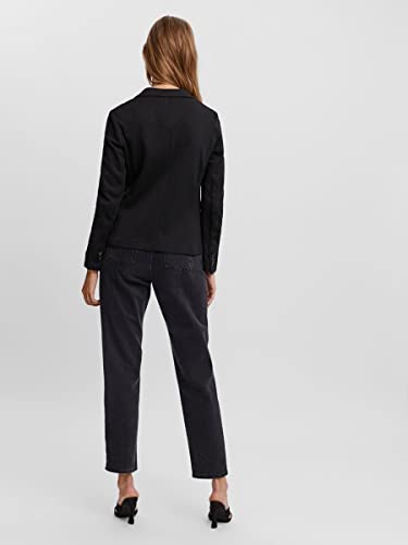 VERO MODA Blazer Eleganter Basic Langarm Cardigan Business Jacke Mantel Shacket VMJULIA, Farben:Schwarz,Größe Damen:36 / S