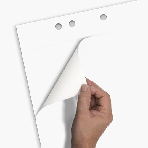 Limit 1 x Flipchart-Block, blanko, Block mit 20 Blatt, 80 g/qm Papier, 6 fach Lochung