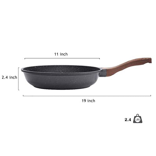 SENSARTE 28cm Antihaft Bratpfanne Skillet, Schweizer Granit Beschichtung Omelette Pfanne, Gesunde Stein Kochgeschirr Chef's Pan, Gasherd und Induktion Kompatibel, PFOA Frei