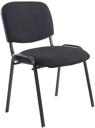 CLP Stapelstuhl Ken XL I Konferenzstuhl Mit Stoff-Bezug Und Metall-Gestell, Farbe:schwarz