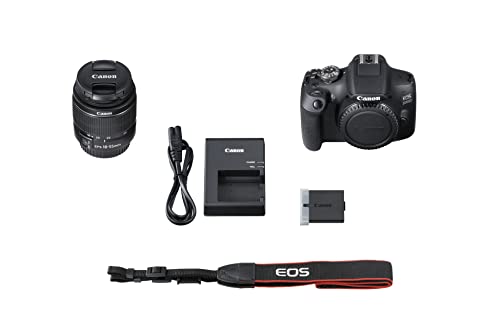 Canon EOS 2000D Spiegelreflexkamera - mit Objektiv EF-S 18-55 F3.5-5.6 III (24,1 MP, DIGIC 4+, 7,5 cm (3.0 Zoll) LCD, Display, Full-HD, WiFi, APS-C CMOS-Sensor), schwarz