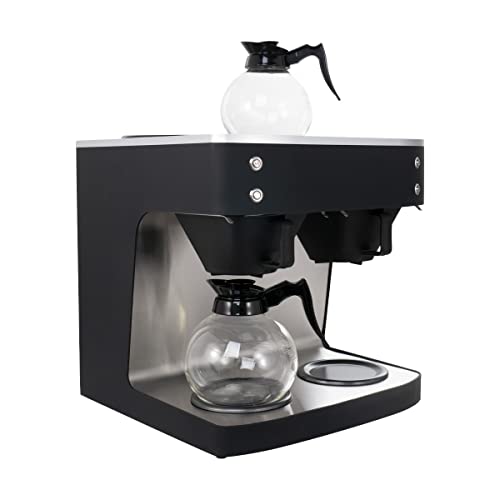 GastroHero Filterkaffeemaschine ECO 2x 2 Liter schwarz inkl. 2 Glaskannen I Kaffeemaschine groß I 200 Tassen/St. I Filterkaffeemaschinen für Gastronomie und Café