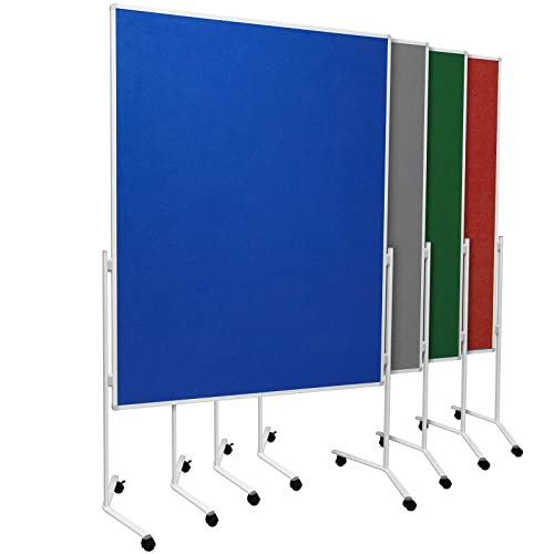 Moderationstafel UP - einteilige Metaplanwand mit Filz-Oberfläche - mobil dank Rollen - beidseitig n