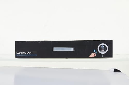 Hama LED Ringlicht mit Stativ Handy (12“ Ringleuchte, 30 cm Durchmesser, Dreibein Stativ für das Smartphone, ausziehbar bis 215 cm, dimmbares Kreislicht, Bluetooth Fernauslöser) schwarz