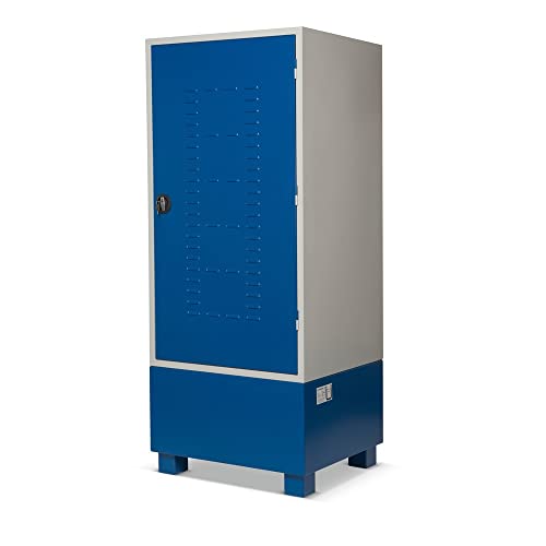 Steinbock Gefahrstoffschrank aus Stahlblech | HxBxT 200 x 85 x 70 cm | integrierte Auffangwanne mit 220 l Volumen | unterfahrbar | vollmontiert | Gefahrstoff-Depot für Innen- und Außenbereich