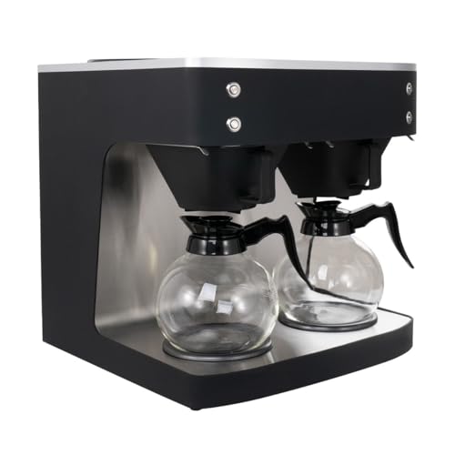 GastroHero Filterkaffeemaschine ECO 2x 2 Liter schwarz inkl. 2 Glaskannen I Kaffeemaschine groß I 200 Tassen/St. I Filterkaffeemaschinen für Gastronomie und Café