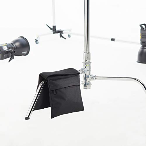 Amazon Basics - Fotografische Leere Sandsack-Sets für Lichtständer, Reflektoren, Softboxen und Fotostudio, Maximale Belastung 9kg, 4er Pack, Schwarz