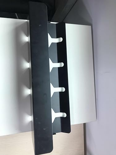 Kabelkanal Schreibtisch Ohne Bohren, HQQNUO Schwarz Einziehbarer 30.5-55cm Kabelmanagement Schreibtisch, Verstellbarer Metall Kabelhalter Kabel Organizer für Home Office Cable Management Under Desk