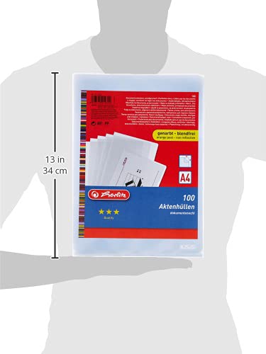 Herlitz 5914304 Aktenhülle A4 genarbt 100er Packung dokumentenecht