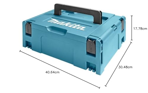 Makita 821550-0 MAKPAC Größe 2 Systemkoffer, Werkzeugkoffer, Transportkoffer, verknüpfbar an Koffersystem, mit Tragegriff, 395 x 295 x 163 mm (LxBxH)