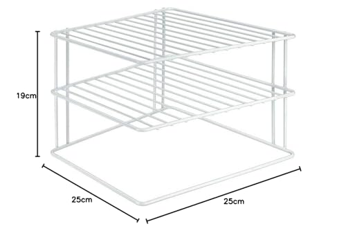 Metaltex 364202095 Silos Eck-Schrankeinsatz, 2-Etagen, 1 - Pack, weiß