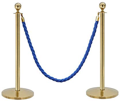 2-Stück-Set Flexibarrier Abgrenzungsständer -Basic Ball Top- (Messing) Kordelständer