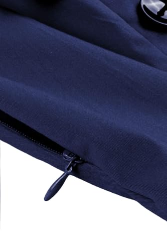 Axoe Damen 50er Jahre Vintage Kleid,Navy,3XL (48 EU)