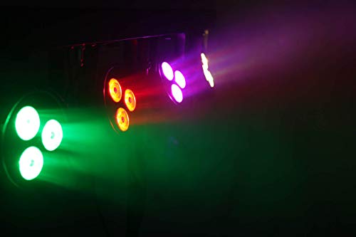 E-Lektron POWER-BAR 4-Fach LED Strahler Lichteffekt DMX inkl. Stativ/Tragetaschen/Fuß-Fernbedienung