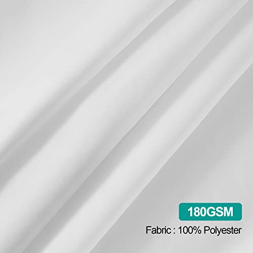 EMART Runde Tischdecke, 120 Zoll Durchmesser, Weiß, 100 % Polyester, Bankett, Hochzeit, Party, Picknick, Kreis, Tischdecken (1 Packung)