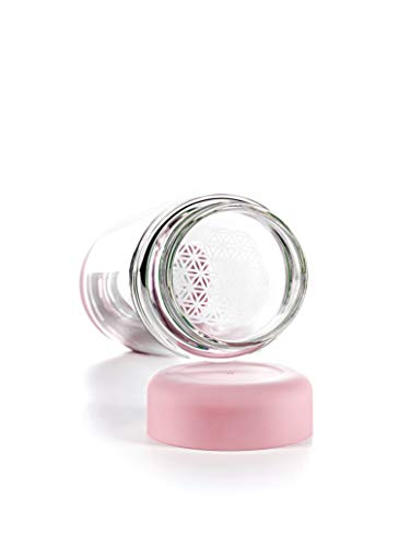 VitaJuwel inu! ROSE | Die Wasserflasche mit echtem Rosenquarz und Blume des Lebens