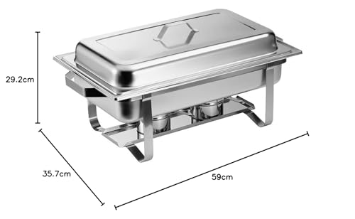 ZORRO - 2X Chafing Dish Speisewärmer - 15-Teilig - inkl. Behälter - Wärmebehälter für Speisen - Edelstahl Buffet-Set - Profi Set - Gastro Qualität - Rechaud für Catering