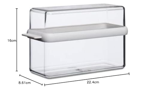 Mepal 2-tlg Vorratsdosen Frühstücks-Set Stora Weiß – Knäckebrotdose mit Kühlschrankdose – zur Aufbewahrung von Knäckebrot bzw. Wurst und Fleischwaren – 3 separate Aufbewahrungsbehälter