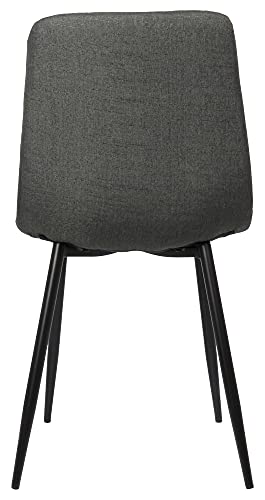 CLP Esszimmerstuhl Tilde I Samt I Stoff I Gesteppt I Mit Bodenschonern, Farbe:dunkelgrau, Material:Stoff