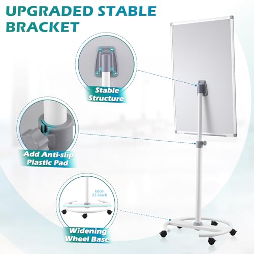 MAKELLO Flipchart,Whiteboard Mobil mit Rollen,Flipcharts für Büro mit Rollen