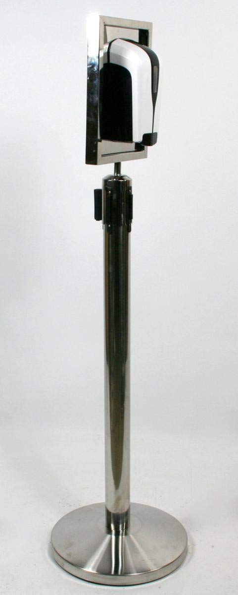 HeuSa Tech Desinfektionsständer Desinfektionsspender Hygienestation 500ml 110cm mit Plakathalter und Absperrseil