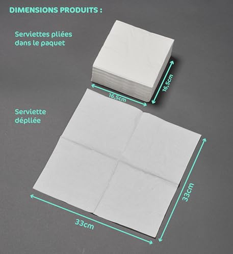 LE NAPPAGE ARTS DE LA TABLE Papierservietten, 33 x 33 cm, 2-lagig, Schwarz FSC, Zellulose, 33 x 33 cm, 50 Stück