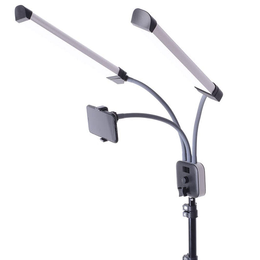 40w Dimmbares LED Videolicht YUNRUX Studio Beleuchtung mit USB-Lade-Handyhalter Fotografie Licht Wimpern Lampe mit stabilem Teleskopstativ für Make-up, Augenbrauen, Selfie, Live-Stream,z.B.Tiktok