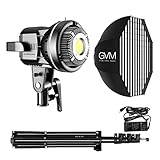 GVM LED Videoleuchte mit Softbox, 80W Bowens Studiolicht mit Stativ, 5600K Tageslicht LED Fotografie