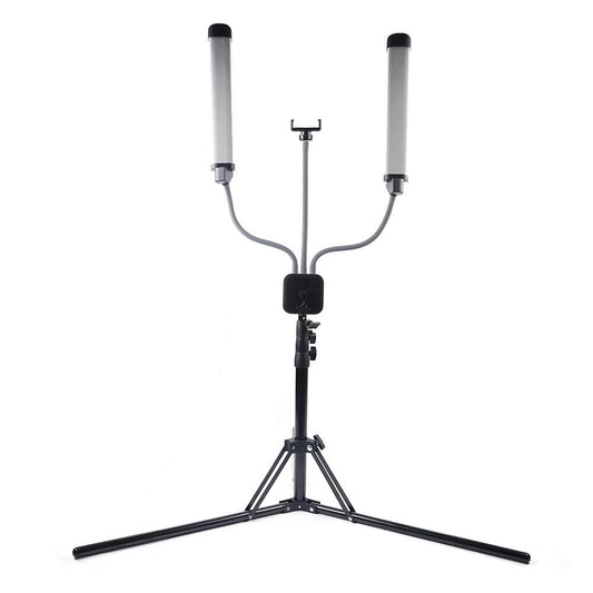 40w Dimmbares LED Videolicht YUNRUX Studio Beleuchtung mit USB-Lade-Handyhalter Fotografie Licht Wimpern Lampe mit stabilem Teleskopstativ für Make-up, Augenbrauen, Selfie, Live-Stream,z.B.Tiktok