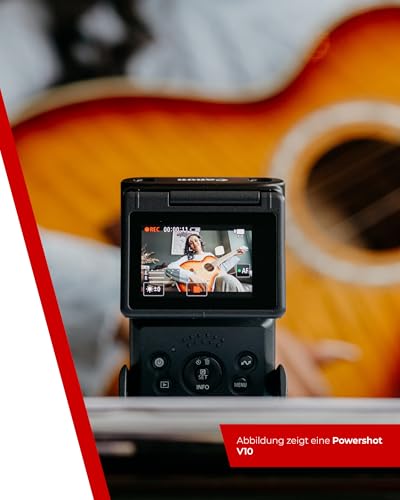 Canon PowerShot V10 Vlogging Starter Kit Kompaktkamera - Digitalkamera (Weitwinkel Objektiv, 4k Kamera Videokamera, klappbares Touch-Display, Stereo-Mikrofon, Stativ, Streaming, Content Creation)
