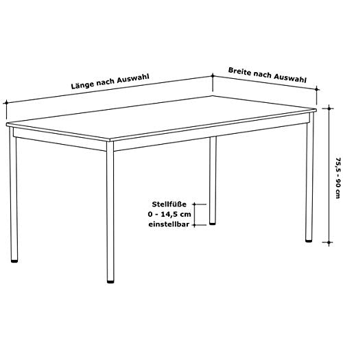 VERSEE SYSTEM8X Höhenverstellbarer Schreibtisch 100 x 100 cm in Schwarz - Für Büro/Home-Office im Metall Chrom Design
