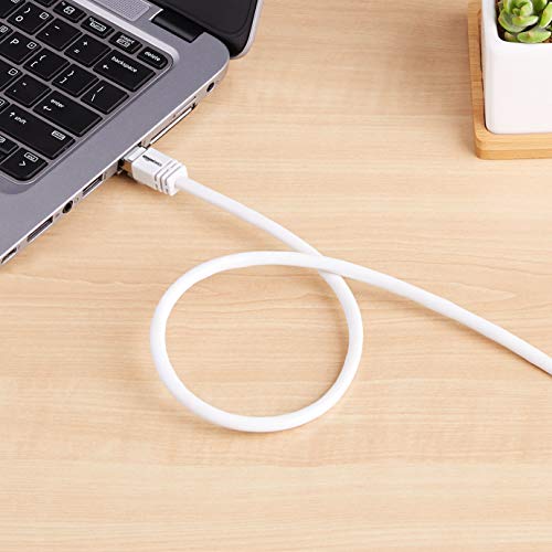 Amazon Basics High-Speed-Patchkabel, RJ45, Cat7, Gigabit-Ethernet, 1 Stück, weiß, 3 m, Komaptibel mit Drucker