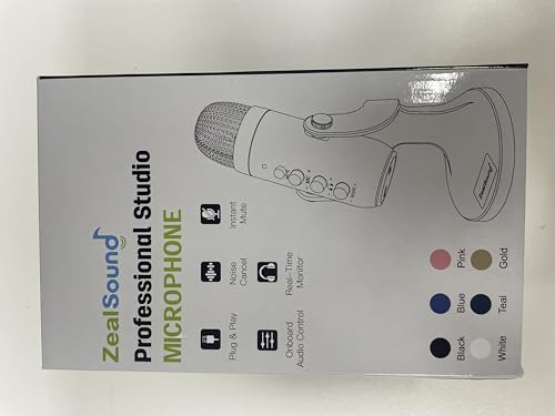 zealsound USB Mikrofon, Kondensator Mikrofon für PC Handy, PS4, PS5, Microphone PC USB C für Gaming, Podcast,Aufnahmen,Streaming,ASMR mit Stumm/Gain/Echo, Adapter für Phone,Kompatibel mit Mac, Winows