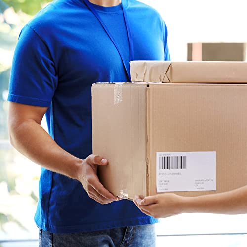 Amazon Basics Transport- und Packband, 4,77 cm Breite x 99,6 m, Transparent, 6 Stück, Durchsichtig,Weiß