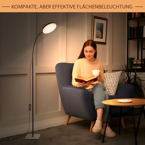 Mojimdo Stehlampe, [3 Farben & 10 Helligkeiten] Schlanke LED Leselampe Stehend, Dimmbar Einstellbare Flexible Stehleuchte für Kinderzimmer, Büro, Wohnzimmer, Ecke Nachttischlampe