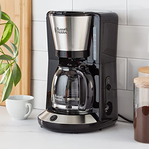 Russell Hobbs Kaffeemaschine [Brausekopf für optimale Extraktion&Aroma] Adventure (max 10 Tassen, 1,25l Glaskanne, Warmhalteplatte, Abschaltautomatik, Tropf-Stopp, 1100W) Filterkaffeemaschine 24010-56