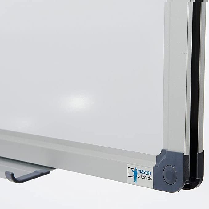 MOB Magnetisches Whiteboard 110x80cm mit Alurahmen und abnehmbare Stiftablage für Büro, Heim und Schule, Magnettafel kratzfest und trocken abwischbar | Magentboard in Hoch- oder Querformat