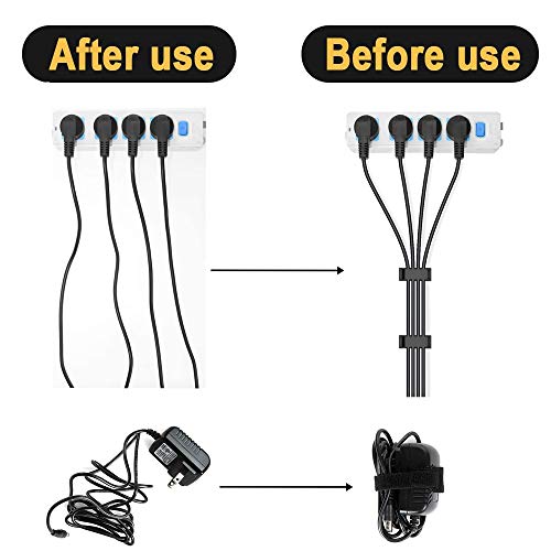 MiuCo Kabelmanagement Schreibtisch Kit mit 50Stk Kabelbinder Klettband+40Stk Kabelklemme/KabelClips+10Stk Kabelhalter Selbstklebende Kabelschellen, Kabel Management Organizer Kit für Schreibtisch