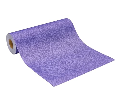 GRUBly Tischläufer Tischband LILA / VIOLETT Ornament, Luxus AIRLAID, 30cm x 20m, Tischdekoration für Hochzeit, Geburtstag, Jubiläum, Party