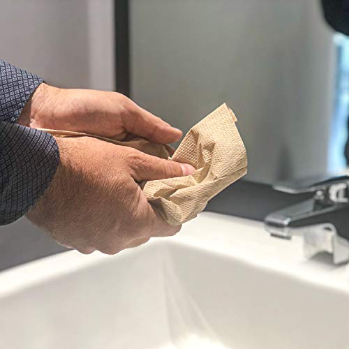 AmazonCommercial Singlefold (V-Falz) Papierhandtücher, 1-lagig Recycelt (Krepp), 5000 Blätter (250 Blätter, 20-er Pack), Blattgröße: 25 x 23 cm