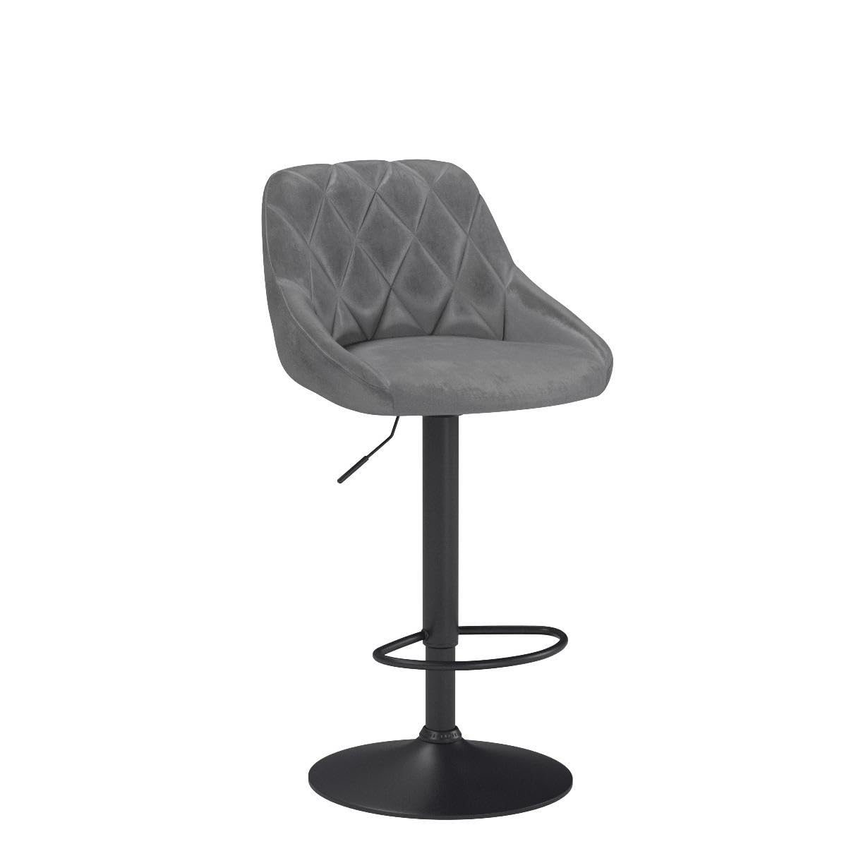 WOLTU Barhocker Tresenhocker, Gute gepolstert, Samt, Höhenverstellbar, Drehbar, 2 x Hocker, Dunkelgrau