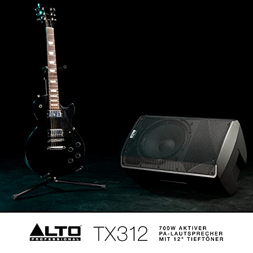 Alto Professional TX312 – 700 Watt 12-Zoll 2-Wege aktiver PA-Lautsprecher mit Signal-Limiting und schaltbarem Mikrofon/Line-Preamp und XLR In/Out