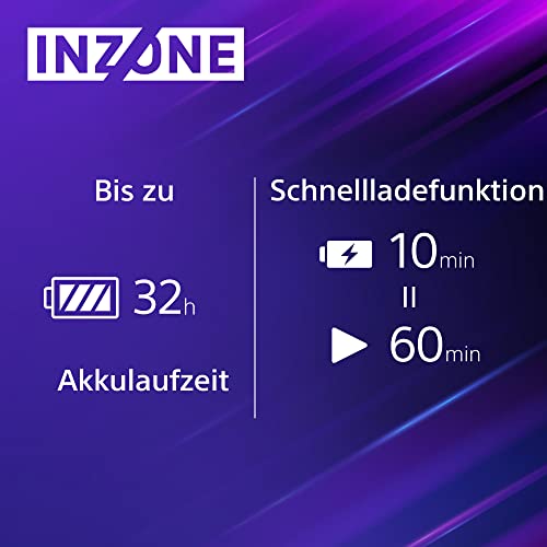 Sony INZONE H9 - Kabelloses Gaming Headset mit Noise Cancelling, 360-Raumklang für Gaming, bequeme Passform, 32h Akku, geringe Latenz, hochwertiges Boom-Mikrofon, kompatibel mit PC & PS5 - Weiß