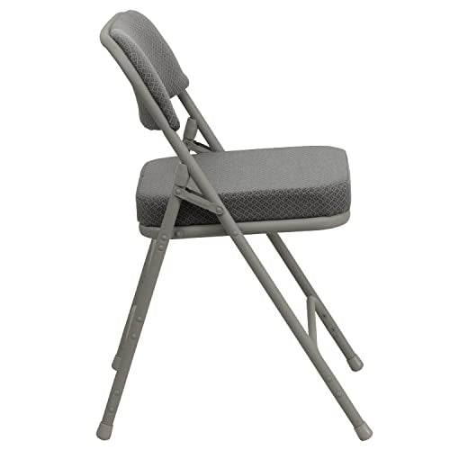 Flash Furniture Klappstuhl HERCULES aus Metall – Dick gepolsterter Stuhl für Gäste oder Veranstaltungen – Stabiler Küchenstuhl auch für draußen geeignet – 2er-Set – Grau