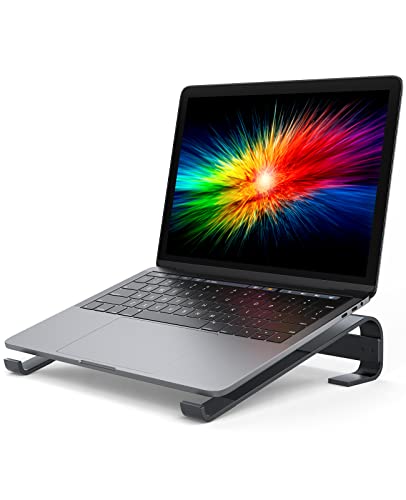 Soqool Laptop Ständer, Ergonomisch Laptop Halterung für Schreibtisch, Aluminium Notebook Ständer mit