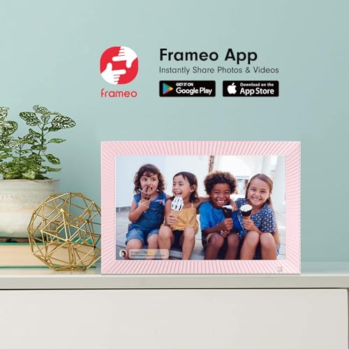 Cytem 10.1 Zoll Digitaler Bilderrahmen | WLAN mit FrameO Software | 32GB | Bewegungssensor | Automatische Bilddrehung |16:10 IPS Display 1280x800 | Touch-Screen | Pink