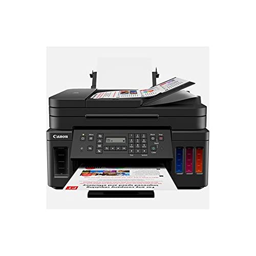 Canon PIXMA G7050 MegaTank Tintenstrahldrucker Multifunktionssystem mit nachfüllbaren Tintenbehältern (Drucken, Scannen, Kopieren, Faxen, DIN A4, WLAN, LAN, Duplexdruck, LC-Display), schwarz