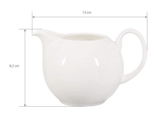 Buchensee Milchkännchen und Zuckerdose, Fine Bone China Porzellan, weiß