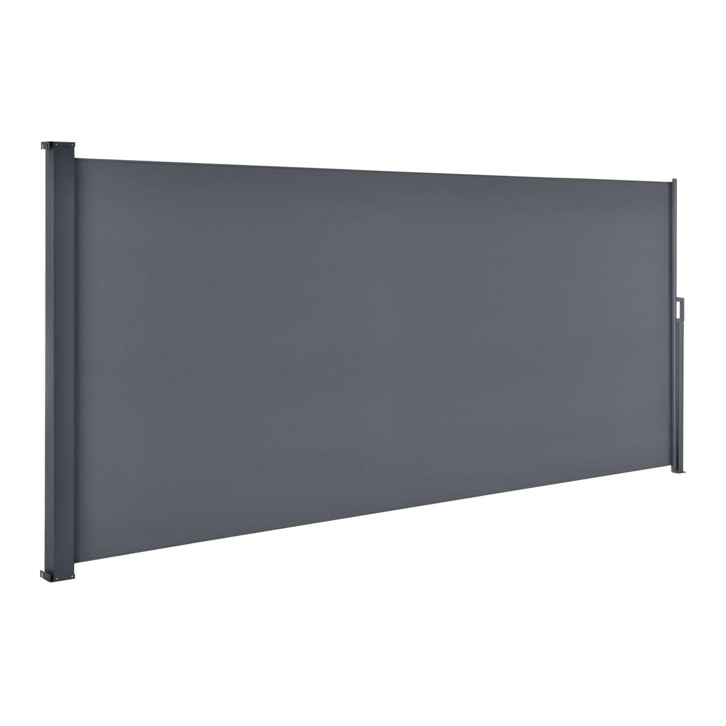 Juskys Seitenmarkise Dubai 500 x 200 cm ausziehbar Blickdicht, Sichtschutz für Balkon & Terrasse, Seitenrollo Wandhalterung - anthrazit